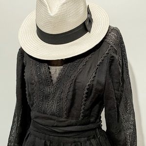 Rebecca Taylor La Vie Black Boho Midi Dress